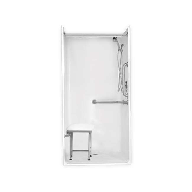 Clarion Bathware 38'' Ada-Compliant Barrier-Free Transfer Shower W/ 3/4'' Threshold - Rear Center Drain