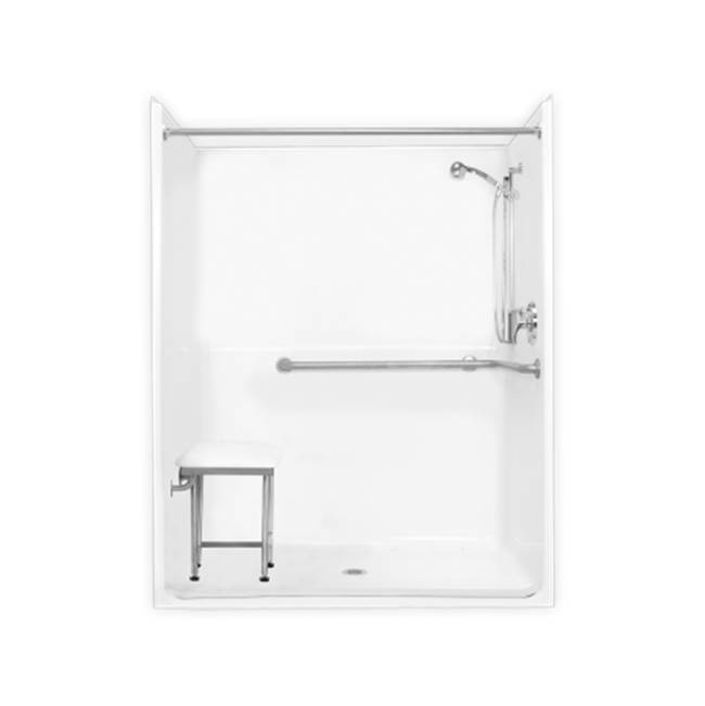 Clarion Bathware 60'' Barrier-Free Shower W/ 3/4'' Threshold - Center Drain