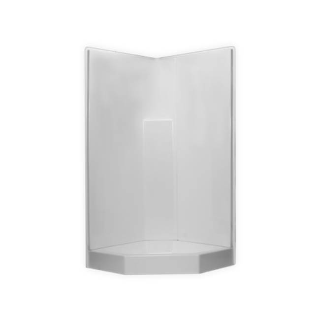 Clarion Bathware 39'' 3-Piece Neo-Angle Shower W/ 7'' Threshold - Center Drain