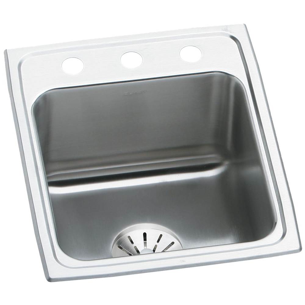 Elkay Lustertone Classic Stainless Steel 17'' x 22'' x 10-1/8'', 0-Hole Single Bowl Drop-in Sink with Perfect Drain