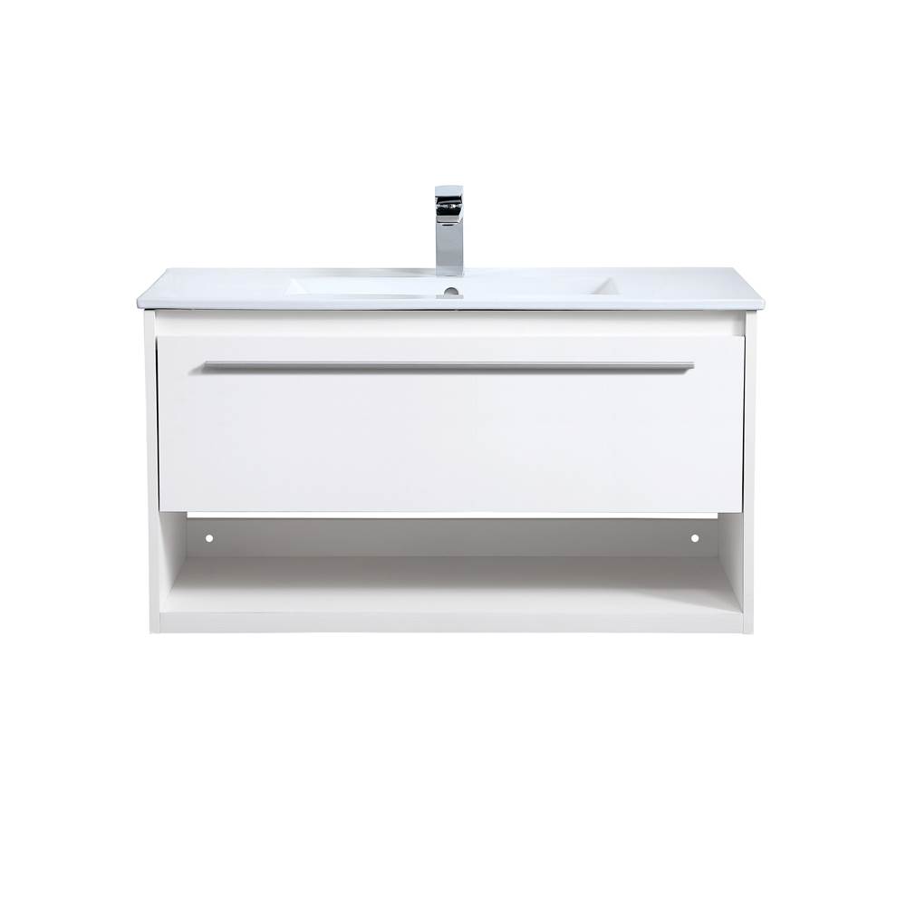 Elegant Lighting 36 Inch Single Bathroom Floating Vanity In White