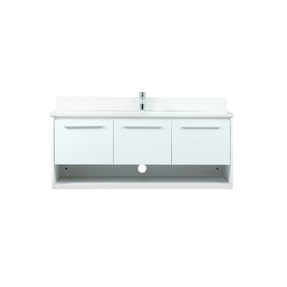 Elegant Lighting Roman 48 Inch Single Bathroom Vanity In White With Backsplash