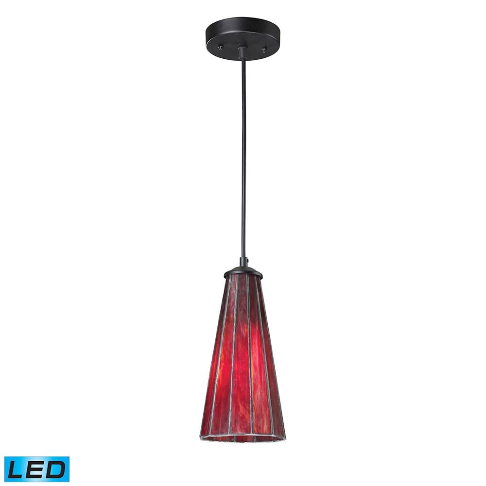 Elk Lighting Lumino 5'' Wide 1-Light Mini Pendant - Inferno Red