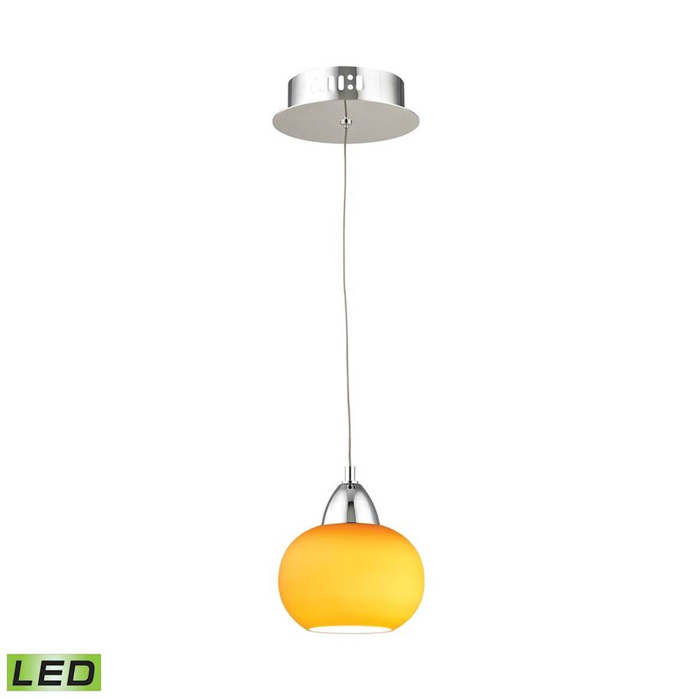 Elk Lighting Ciotola Single LED Pendant Complete With Yellow Glass Shade and Holder