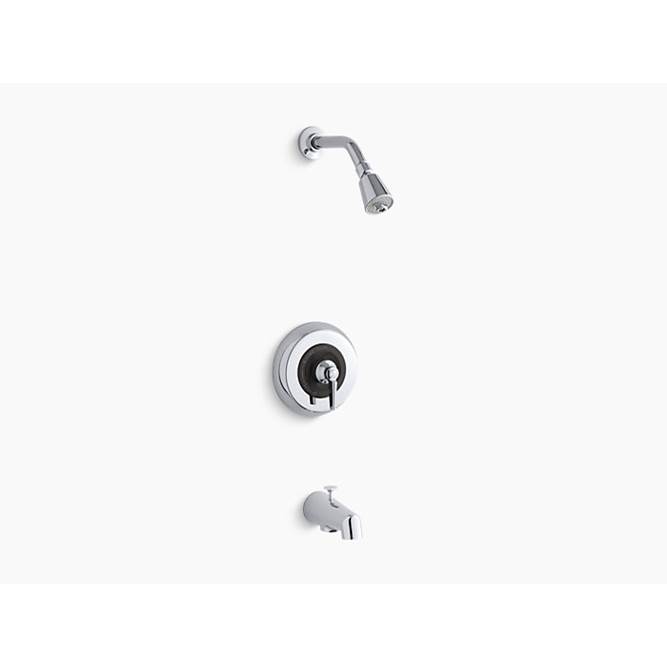 Kohler Triton® Rite-Temp(R) bath and shower valve trim with lever handle, NPT spout and 2.5 gpm showerhead