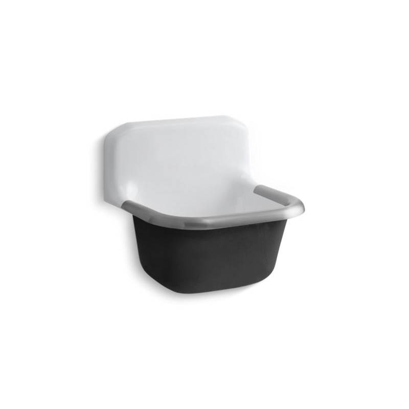 Kohler Bannon™ 24'' x 20-1/4'' wall-mounted or P-trap mounted service sink with rim guard and blank back