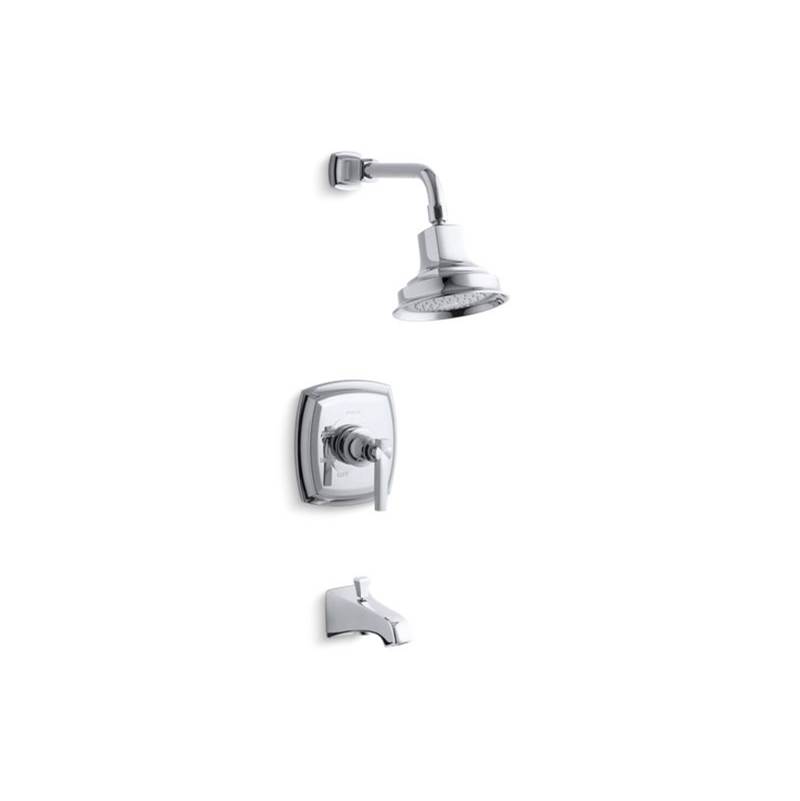 Kohler Margaux® Rite-Temp® bath and shower trim set with lever handle and NPT spout, valve not included