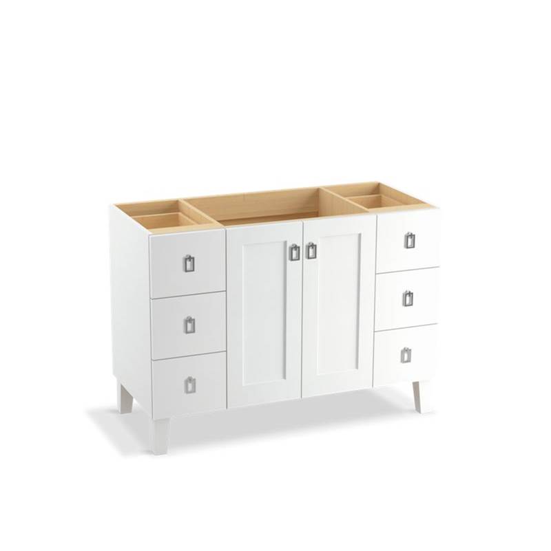 Kohler Poplin® 48'' bathroom vanity cabinet with legs, 2 doors and 6 drawers
