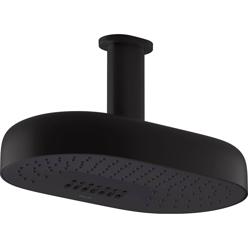Kohler Statement Oval 14 in. Two-Function 1.75 Gpm Rainhead With Katalyst Air-Induction Technology