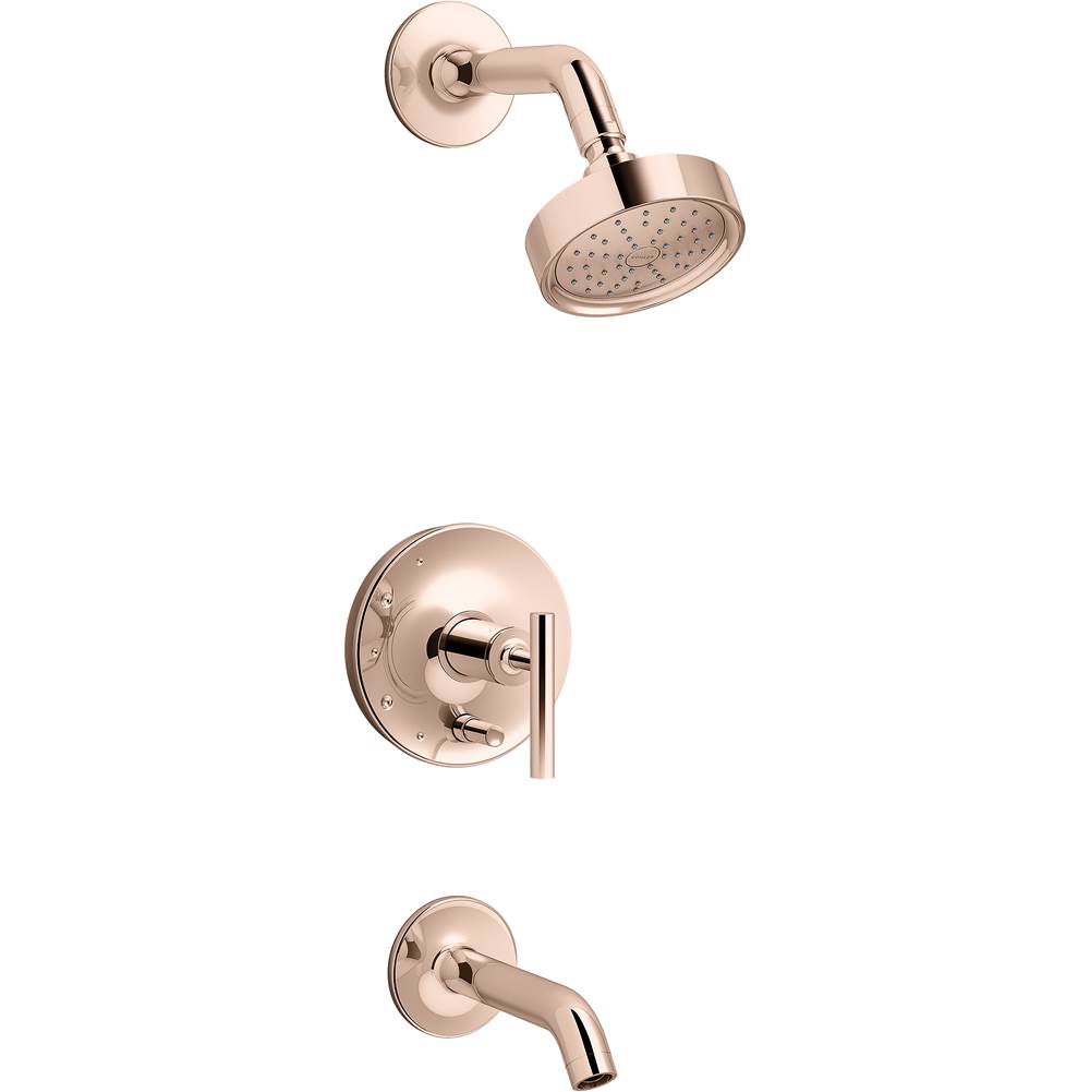 Kohler Purist® Rite-Temp® bath and shower trim with lever handle and 1.75 gpm showerhead