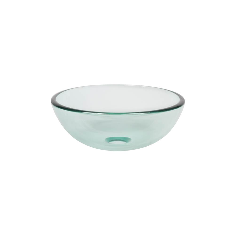 Novatto 12-inch Clear Glass Vessel Bathroom Sink