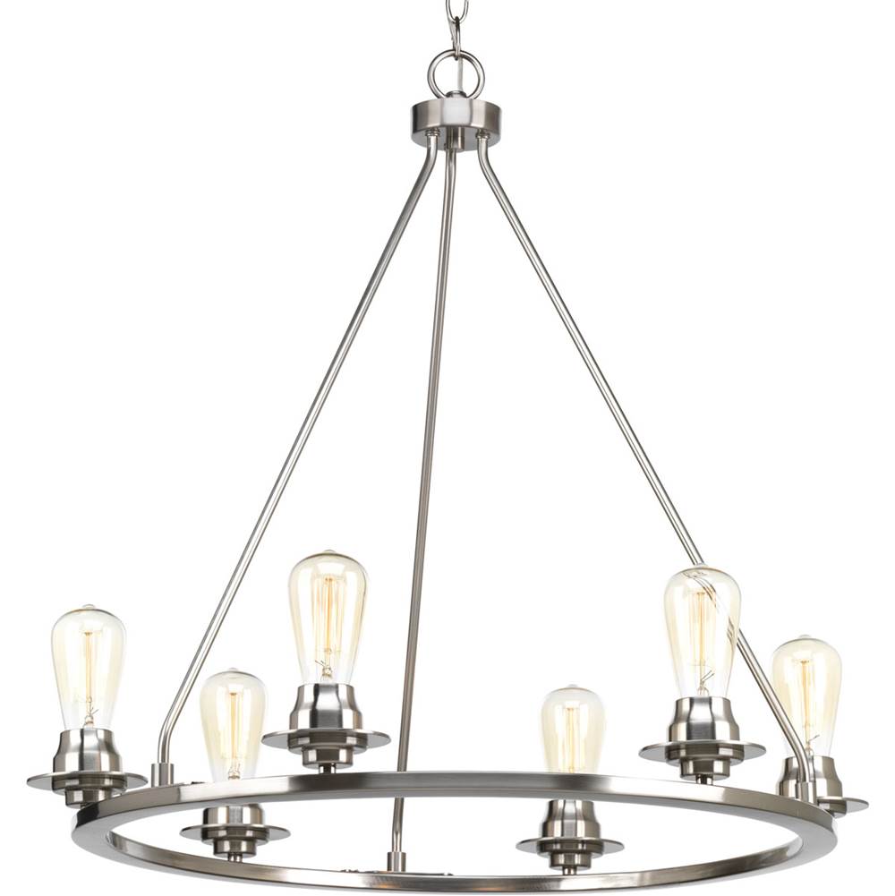 Piedmont Collection 8-Light Farmhouse Chandelier Light Burnished Silver 