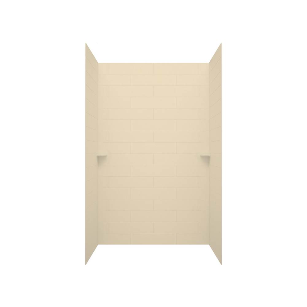 Swan MSMK96-3662 36 x 62 x 96 Swanstone® Modern Subway Tile Glue up Shower Wall Kit in Bone