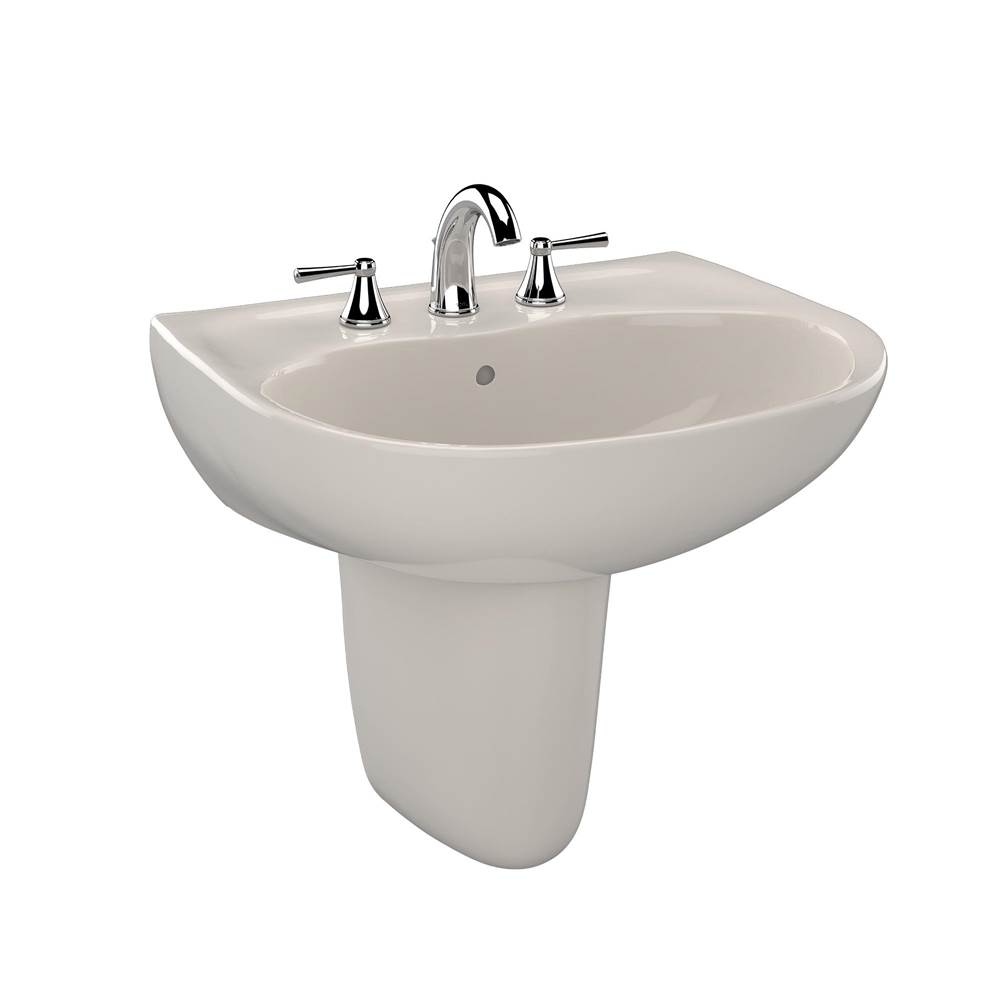 TOTO Toto® Supreme® Oval Wall-Mount Bathroom Sink With Cefiontect And Shroud For 4 Inch Center Faucets, Sedona Beige
