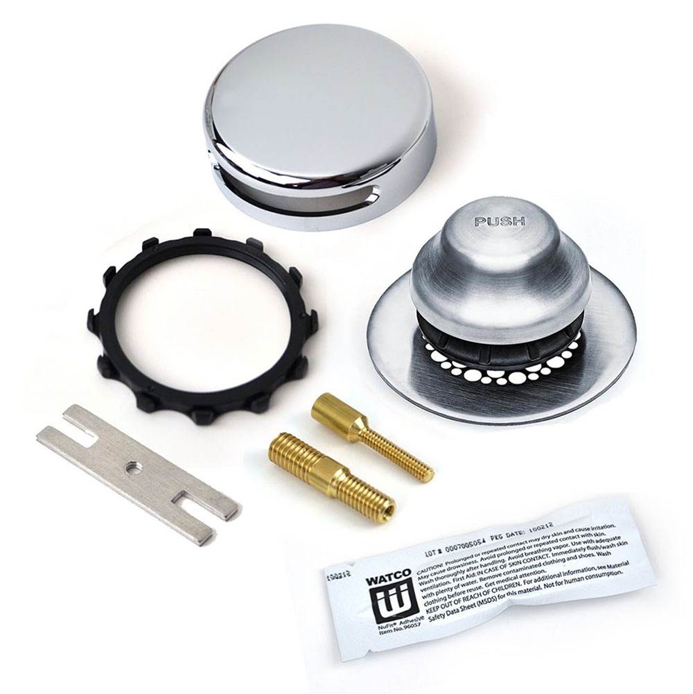 Watco Manufacturing Universal Nufit Innovator Fa Trim Kit - Silicone Chrome Plated Grid Strainer 3/8-5/16 And No.10-24 Adapter Pins