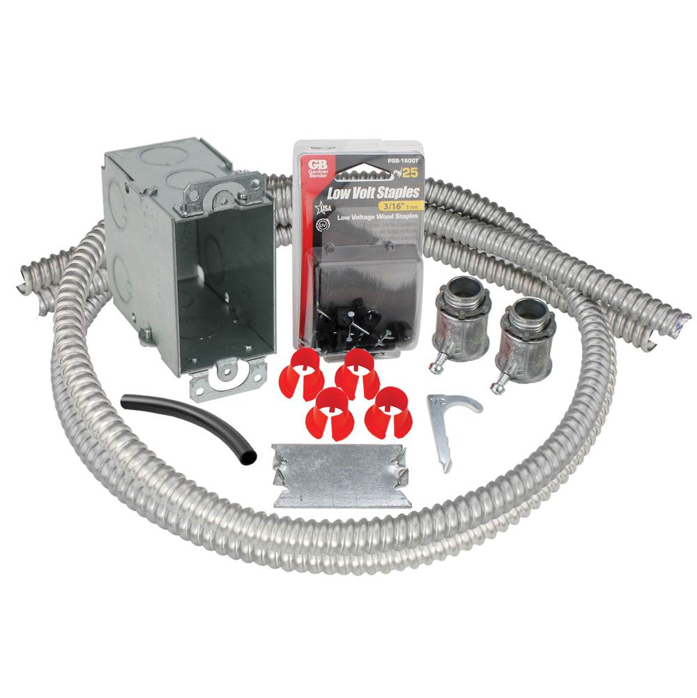 WarmlyYours Electrical Single Gang Box Rough-In Kit with Double Conduit