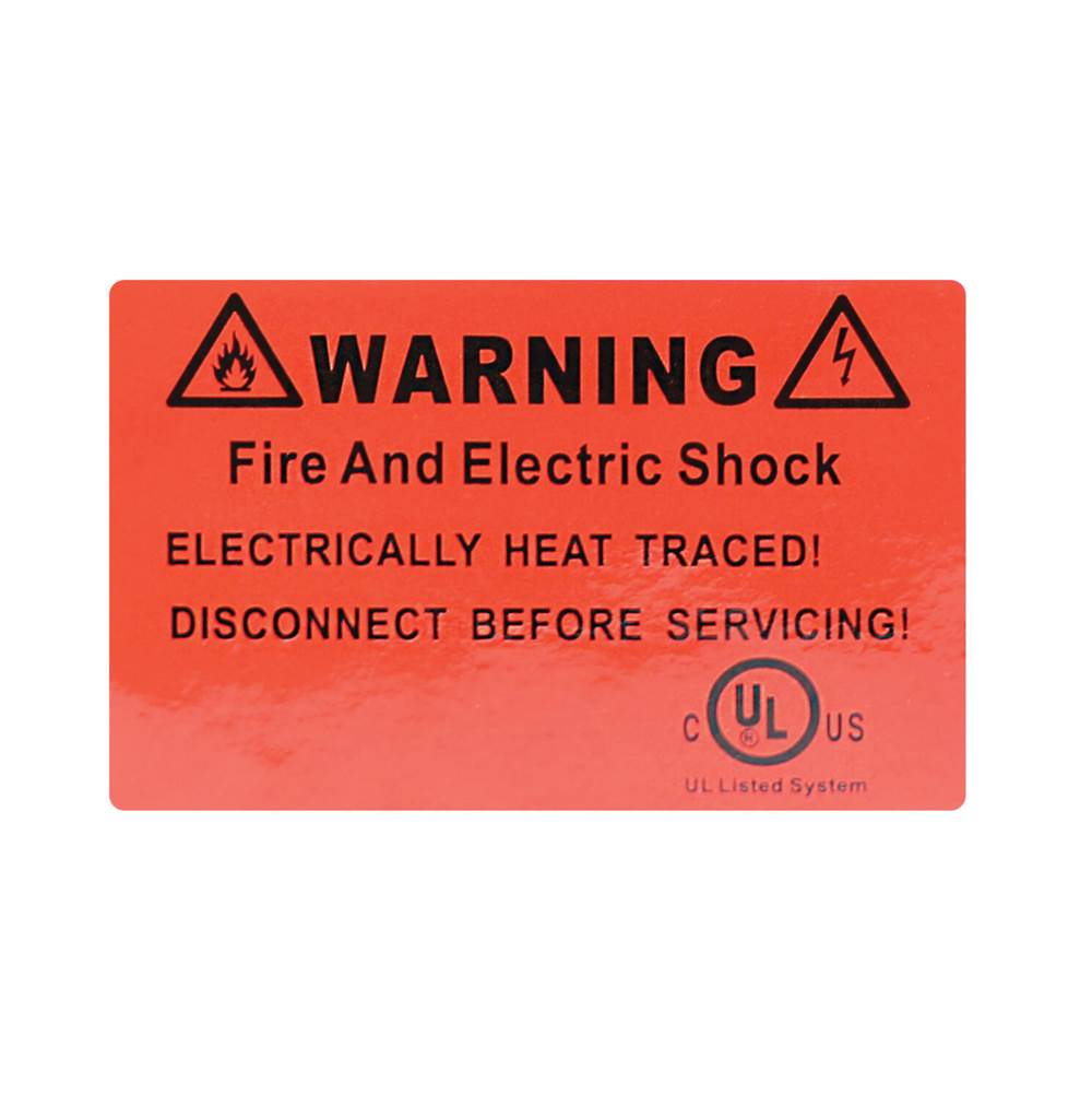 WarmlyYours Pipe Freeze Protection Warning Label