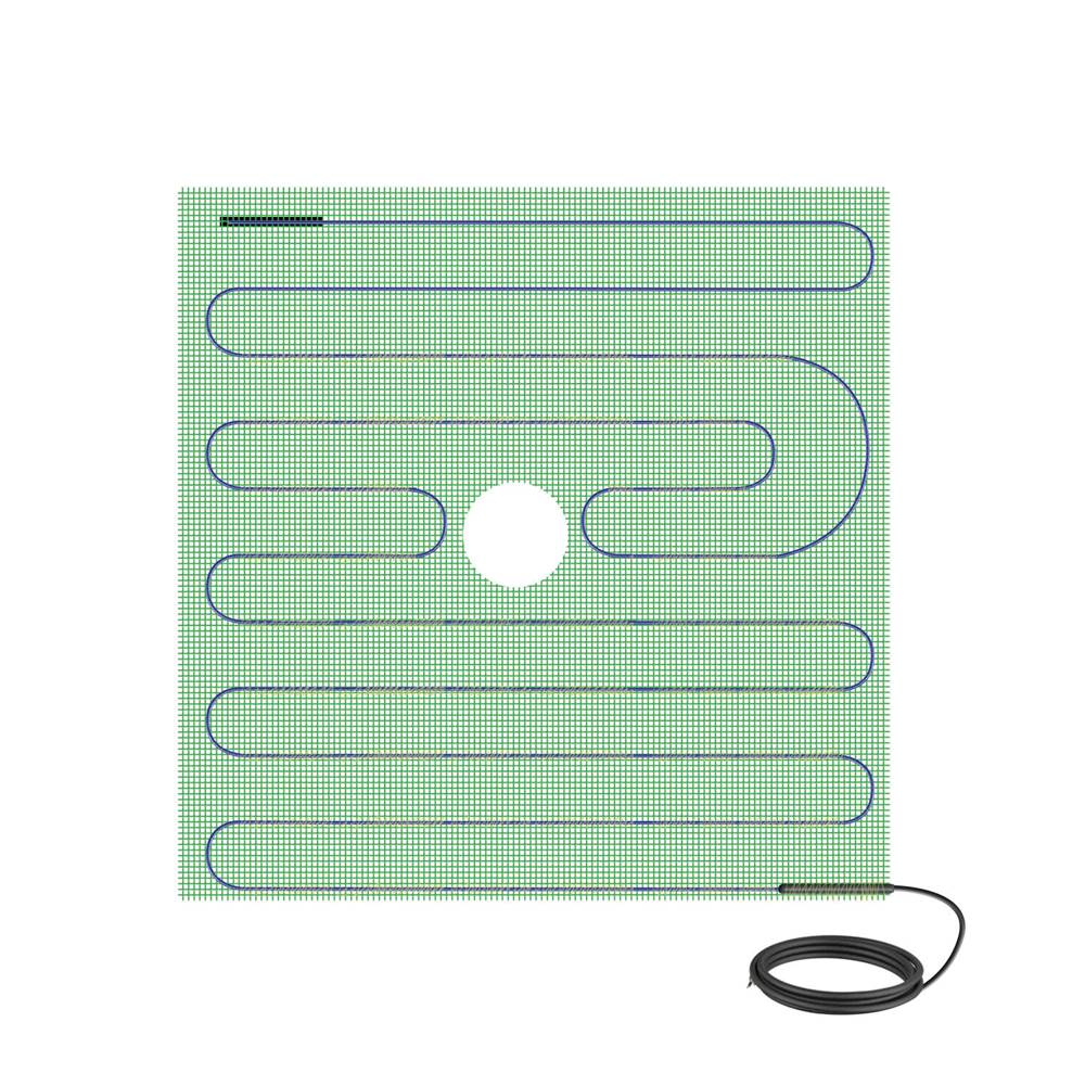 WarmlyYours Shower Mat with Center Drain Hole