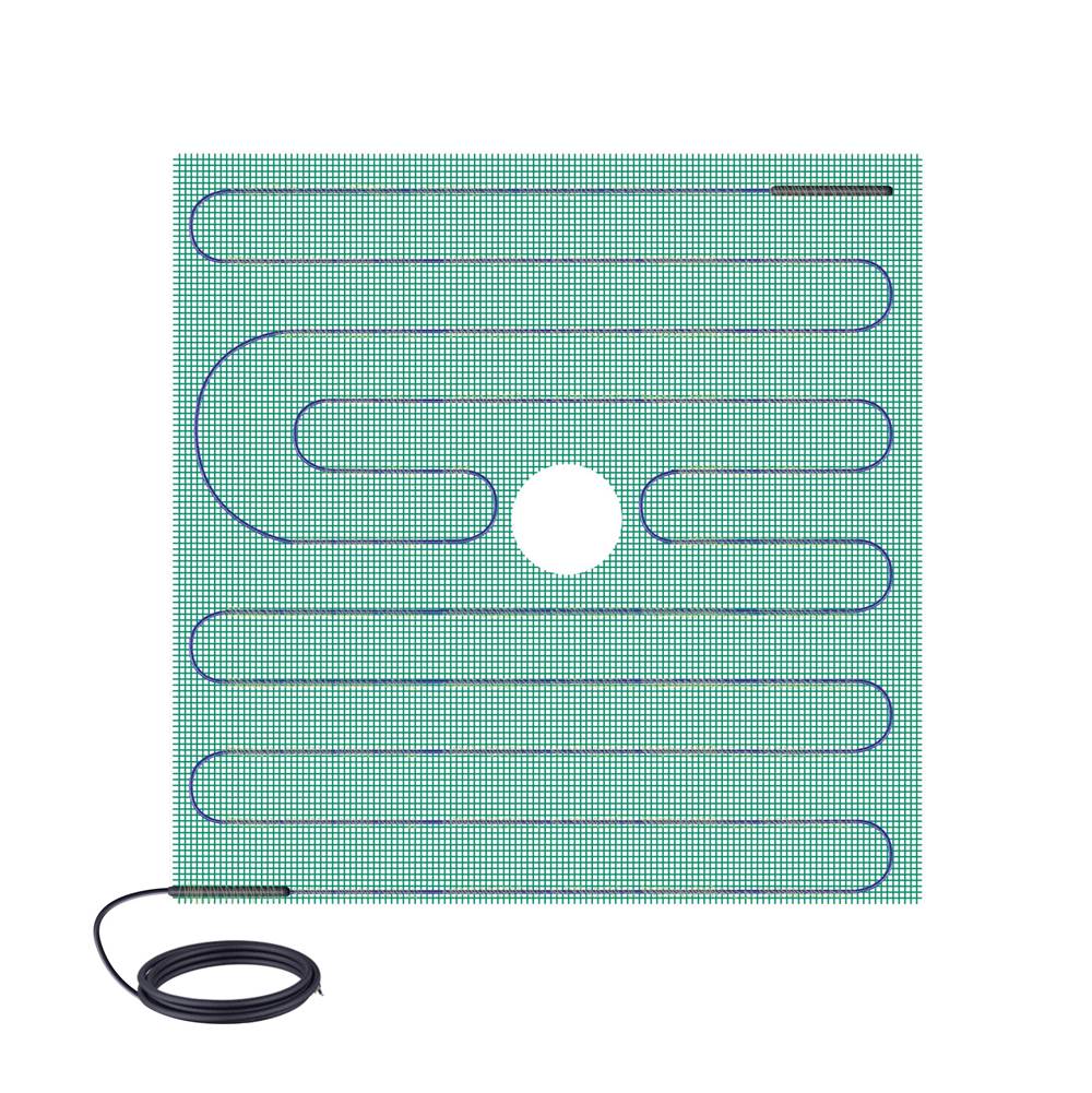 WarmlyYours Shower Mat with Center Drain Hole